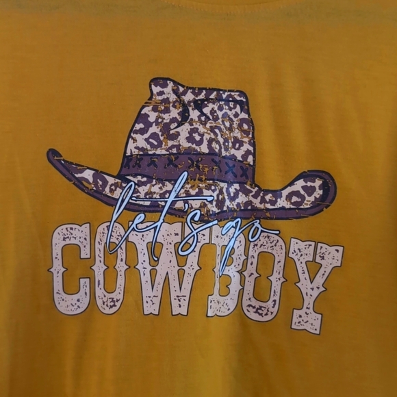🛍️4 For $15🛍️ SHEIN Brown Cowboy Graphic Short Sleeve Tee - Picture 4 of 4